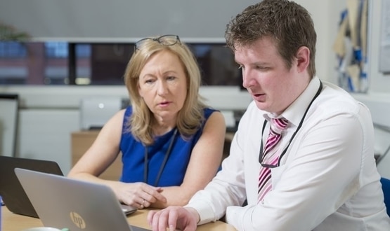 Scott Wilson with Karen Lamb, service manager for clinical informatics, NHS Greater Glasgow and Clyde